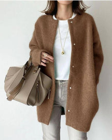Letitia - Flauschige Strickjacke - Herbst-Oberbekleidung – Braun