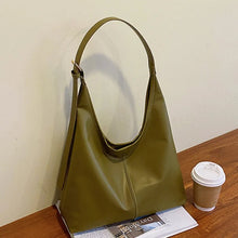 Leyna - Leder-Tote-Tasche - Großes Fassungsvermögen – Grün