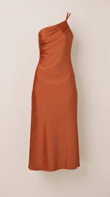 Zeny - Schickes Ein-Schulter Midikleid – Orange
