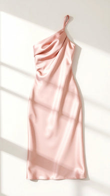 Zeny - Schickes Ein-Schulter Midikleid – Rosa
