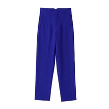 Maryanne - Formelle Cropped-Hose - Hochtaillierter Stil – Tiefblau