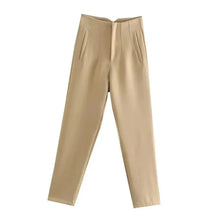 Maryanne - Formelle Cropped-Hose - Hochtaillierter Stil – Khaki