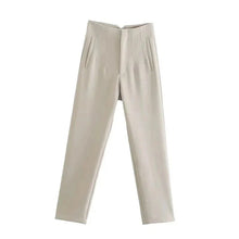 Maryanne - Formelle Cropped-Hose - Hochtaillierter Stil – Beige