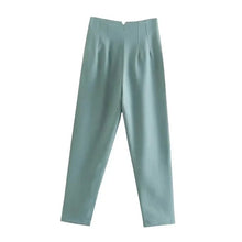 Maryanne - Formelle Cropped-Hose - Hochtaillierter Stil – Grün