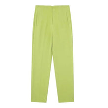 Maryanne - Formelle Cropped-Hose - Hochtaillierter Stil – Limette