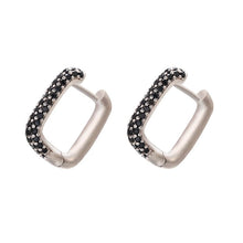 Micara - Square Sparkles - Ohrringe – Silber Schwarz