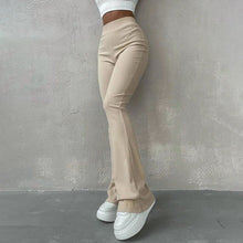 Nancie - Gerippte Schlaghosen - Hohe Taille – Aprikose