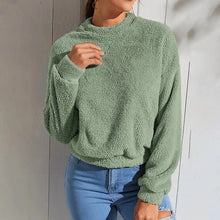 Ovidia - Modischer Fleecepullover – Hellgrün