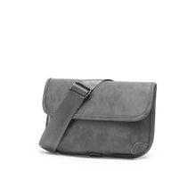 Rodney - Leder Umhängetasche - Trendy Klappe Stil – Grau