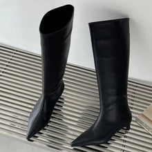 Rosette - Kniehohe Stiefel - Spitz Zulaufend – Schwarz