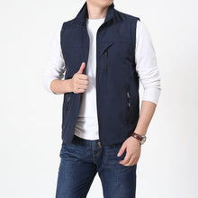 Herren Elegante Weste | Mit Stehkragen – Marineblau