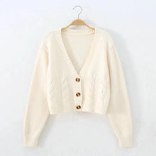 Saoirse - Strickjacke mit V-Ausschnitt - Überschnittene Passform – Beige