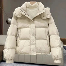 Simonne - Winterjacke - Stil mit Kapuze – Aus weiß