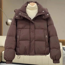 Simonne - Winterjacke - Stil mit Kapuze – Braun