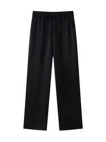 Trixia - Blazer und Hosen Set - Lose Passform – Schwarze Hose