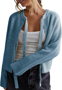 Vernice - Strick-Cardigan - Mit Doppelschleifen-Verschluss – Blau