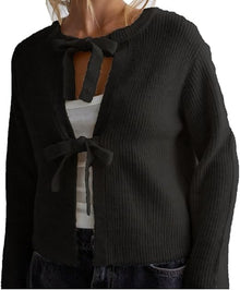 Vernice - Strick-Cardigan - Mit Doppelschleifen-Verschluss – Schwarz