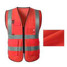 Walter - Reflektierende Sicherheitsweste - Praktische Taschen – Rot