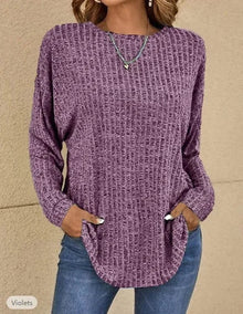 Ylva - Langärmeliger Freizeitpullover – Lila
