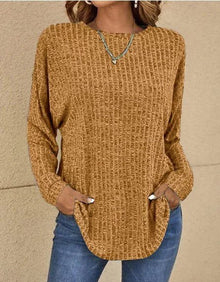Ylva - Langärmeliger Freizeitpullover – Khaki