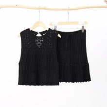 Zhavia - Gemütliches Strick-Top & Rock Set – Schwarz