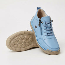 Schreiner – Turnschuh mit Schnürung Und Reißverschluss Sowie Kontrastnähten – Blau