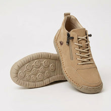 Schreiner – Turnschuh mit Schnürung Und Reißverschluss Sowie Kontrastnähten – Khaki