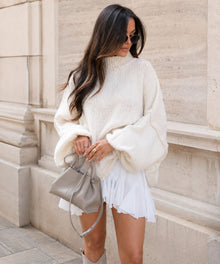 Damen Oversize Pullover weich und kuschelig – Beige