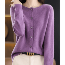Chestka | Damen Woll-Strickjacke – Lila
