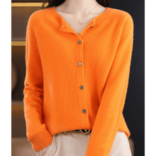 Chestka | Damen Woll-Strickjacke – Orange