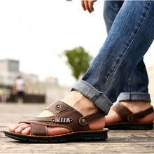 Caiden - orthopädische herrensandalen – Braun