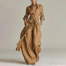 Octavia | Damen Koordinierten Set mit Hemdbluse – Khaki