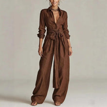 Octavia | Damen Koordinierten Set mit Hemdbluse – Kaffee