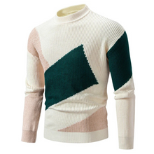 Moderner Colorblock-Strickpullover für Männer – Weiß