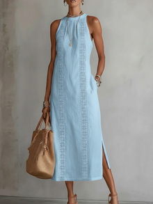 Liana | Fließendes Sommer-Midikleid – Blau