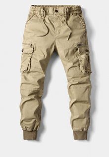 Herren-Jogginghose im Cargo-Stil mit mehreren Taschen und Reißverschluss – Nicolai – Beige