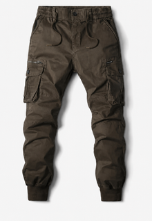 Herren-Jogginghose im Cargo-Stil mit mehreren Taschen und Reißverschluss – Nicolai – Braun