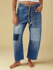 Patchwork Hose Damen – Blau