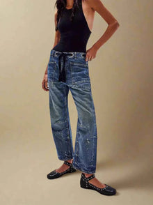 Patchwork Hose Damen – Dunkelblau