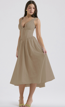 Eurybia - Korsett-Midikleid – Beige