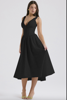 Eurybia - Korsett-Midikleid – Schwarz