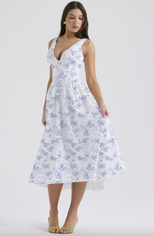 ELVIRA | KLEID – Blumenblau