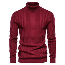 Klassischer gerippter Rollkragenpullover für Männer – Rot