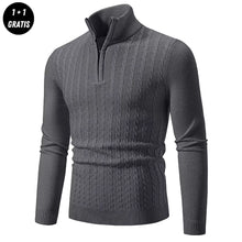 EDDY - Stilvoller Zip-Up Pullover für Herren – Dunkelgrau