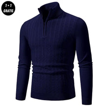 EDDY - Stilvoller Zip-Up Pullover für Herren – Marineblau