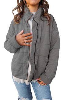 SORAYA | Luxuriöse Steppjacke Für Frauen – Dunkelgrau