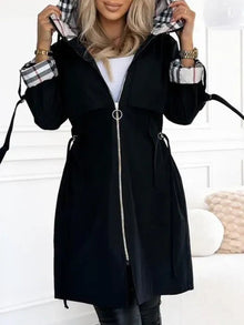 Liaa – Wind- Und Wasserdichter Trenchcoat Mit Kapuze – Schwarz