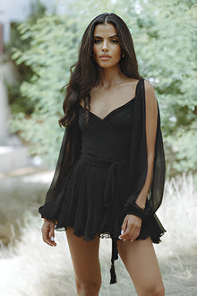 Elise | Sommerluftiges Kleid – Schwarz