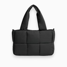 Gestepptes Tote Bag | Gepolsterte Henkel | Modern und Praktisch – Schwarz