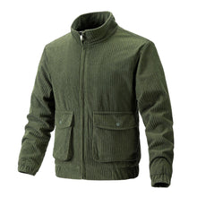 Tommy - Cordjacke mit Reißverschluss – Dunkelgrün